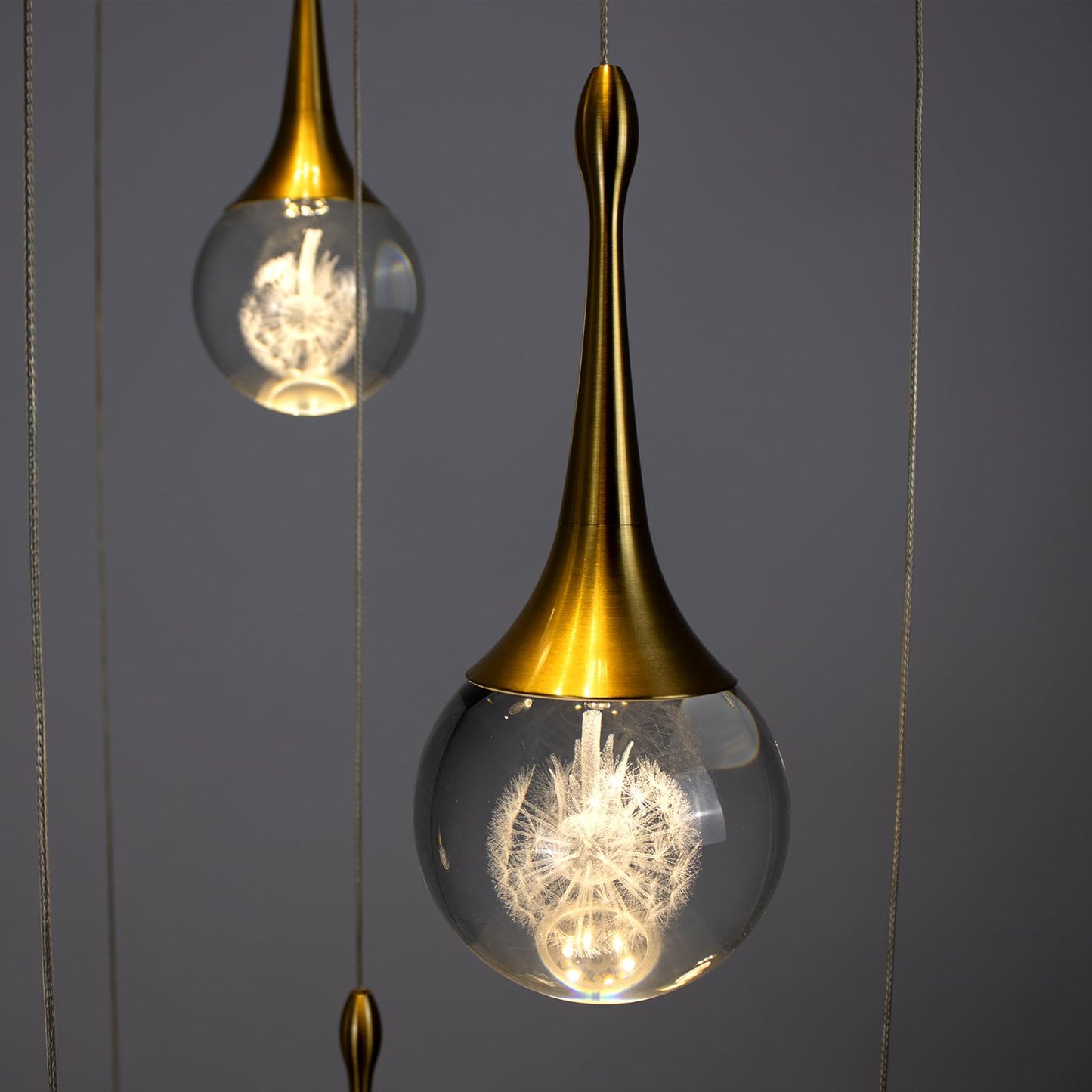 GINSENGLUX Gold LED Staircase Chandelier for High Ceiling, Gold LED Dimmable Remote, Modern Crystal Teardrop Long Hanging Pendant Light for Stairwell Living Room Entryway Stair Foyer, H118in 16 Lights