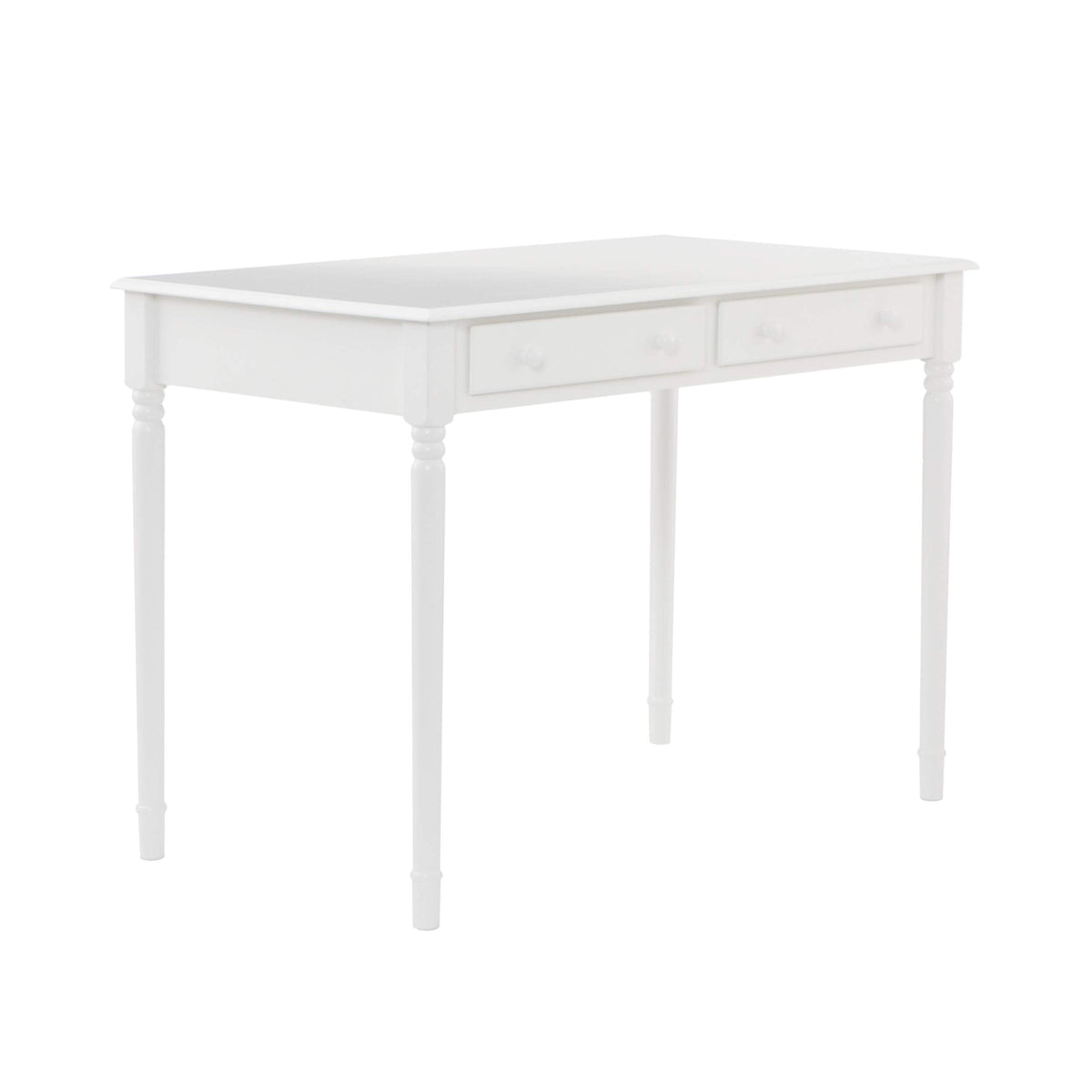 SEI Furniture - Writing 2-drawer Desk- Crisp White - Transitional Design, White Finish - Ideal for Home Office, Bedroom (HO8800)