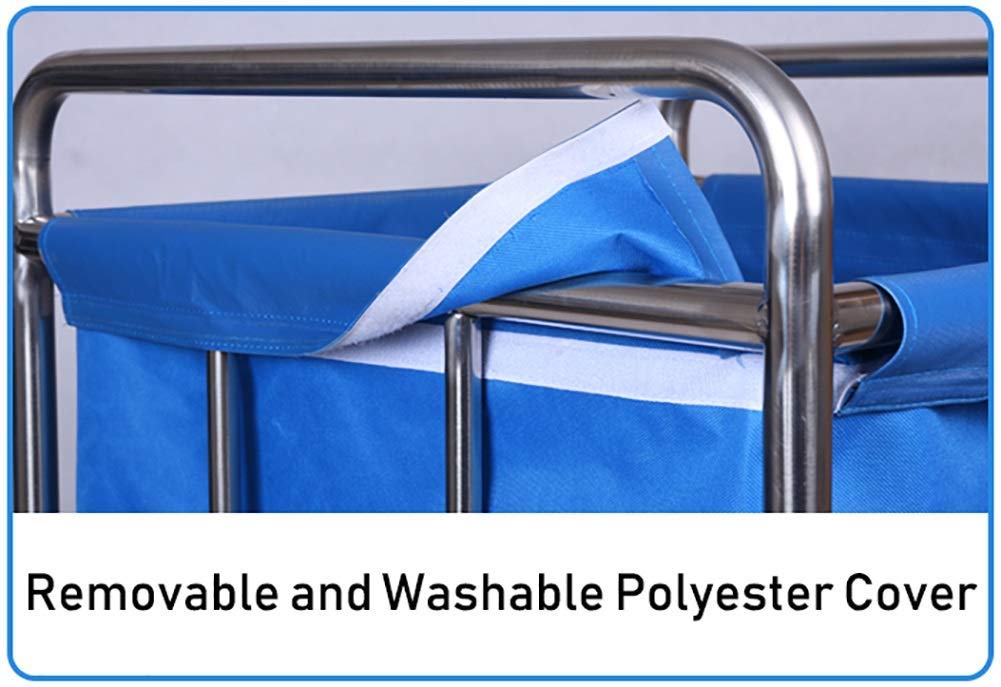 Trolley Storage Hand Trucks,Kitchen Movable Trolleys, Hotel Linen Cart with Rolling Wheels,Round Laundry Sorter Rolling Trolley for Lobby with Movable Cover