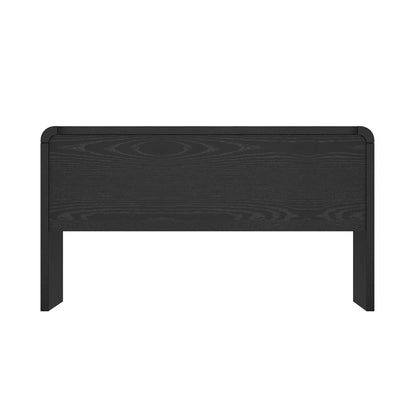 Manhattan Comfort Grace 54" Modern Office Desk with 2 Drawers, Wood Table with Metal Recessed Handles for Work from Home, Study, Craft, Stylish Executive Desk, Black and Gold