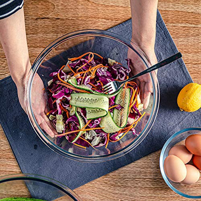 M MCIRCO Glass Mixing Bowls with Lids, 4 Packs Glass Bowl Set, Nesting Bowls for Meal Prep, Food Storage, Bowls For Cooking, Baking, BPA-Free, 0.8/1.7/2.9/4.8 Qt