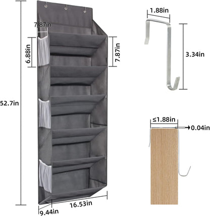 12 6 6 50lbs Closet, (1 Pack) Over the Door Shoe Rack Organizer Hanging Storage for Pairs of Shoes, Mesh Pockets + Deep