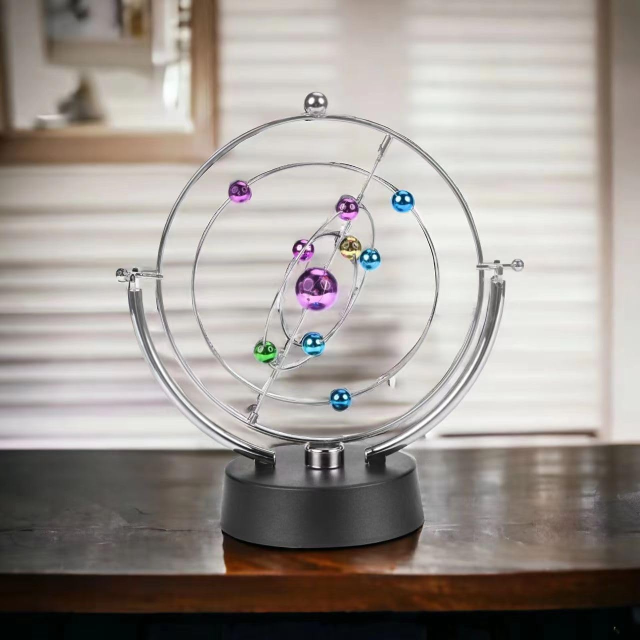 MarsGeek Solar System Planet Electronic Perpetual Motion Swing Balance Balls Office Desk Ornament Home Decoration Gift