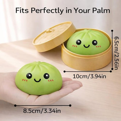Dumpling Squishy | Mystery Box Squeeze Toy for Stress Relief | Green Fidget Toy for Adults