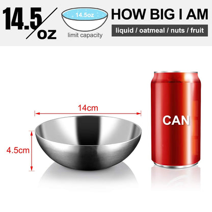 Stainless Steel Bowls for Kids , 18/8 Stainless Steel Toddler Bowl, BPA-Free , Durable & Easy Clean, 4 Pack - 14.5 oz Perfect for Baby Meals, Snacks, Serving and Travel & Home Use, Dishwasher Safe