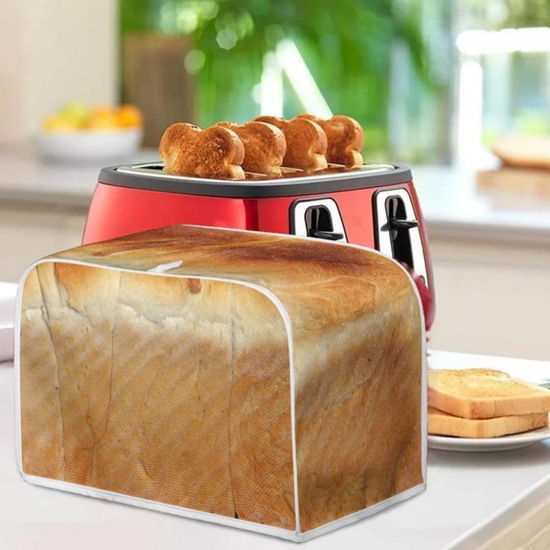 Vivid Funny Bread Pattern Toaster Cover, Waterproof 2 & 4 Slice Bread Maker Cover for Small Appliances