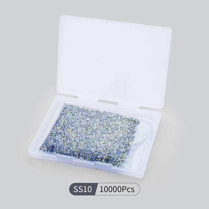 10000PCS Crystal AB Hotfix Rhinestones Bulk, Glass Crystal Hot Fix Rhinestones for Crafts Clothes DIY Decoration, SS10, 2.7-2.9mm