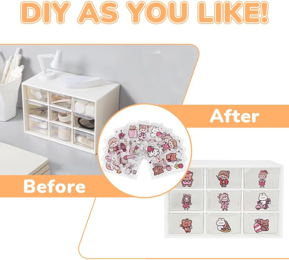 Mini Desk Organizer Drawer, 9 Removable Plastic Organizers for DIY Crafts, Art Supplies, and Jewelry Storage