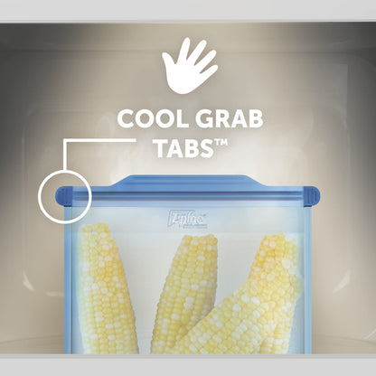 Ziploc Endurables Medium Pouch, 2 Cups, Reusable Silicone Bags and Food Storage Meal Prep Containers for Freezer, Oven, and Microwave, Dishwasher Safe, 2 Pack