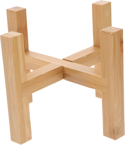 Wooden Planter Stand - 1pc Bamboo Tray Small Plant Holder Shelf for Indoor Flower Pots, Bonsai Stand