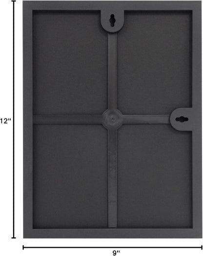 MCS 9x12 Picture Frame Black, Vertical & Horizontal Wall Hanging for Photos & Art Prints (1-Pack)