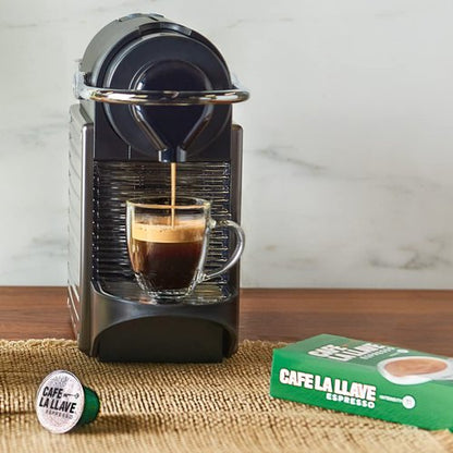 Cafe La Llave Espresso Capsules, Intensity 11-Recylable Coffee Pods (80 Count) Compatible with Nespresso OriginalLine Machines