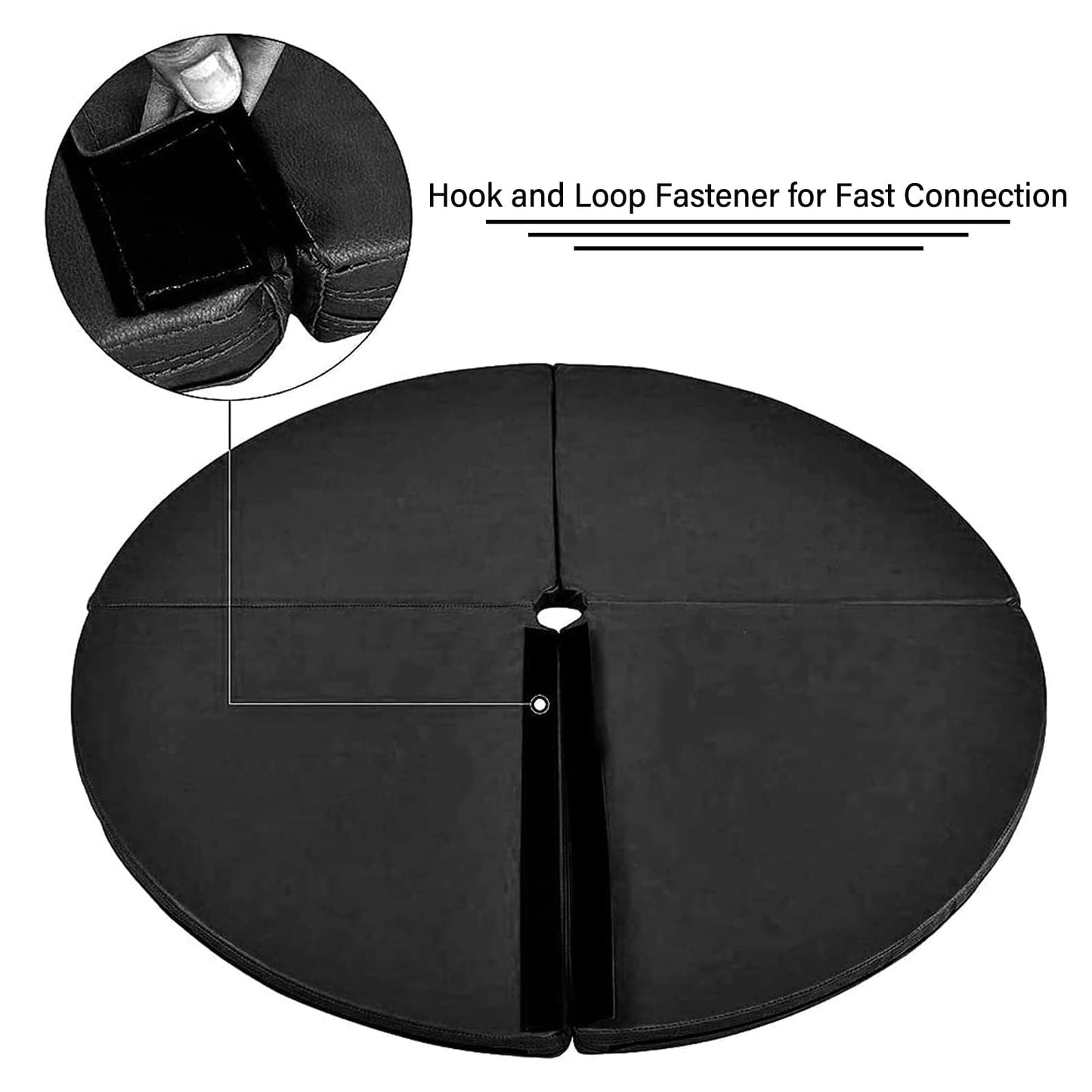 Dxcaicc Pole Dance Mat Round Folding Portable Pole Dance Crash Mat for Beginner Fitness Gymnastic Stripper Pole Safety Padding,Black,Thickness 5cm