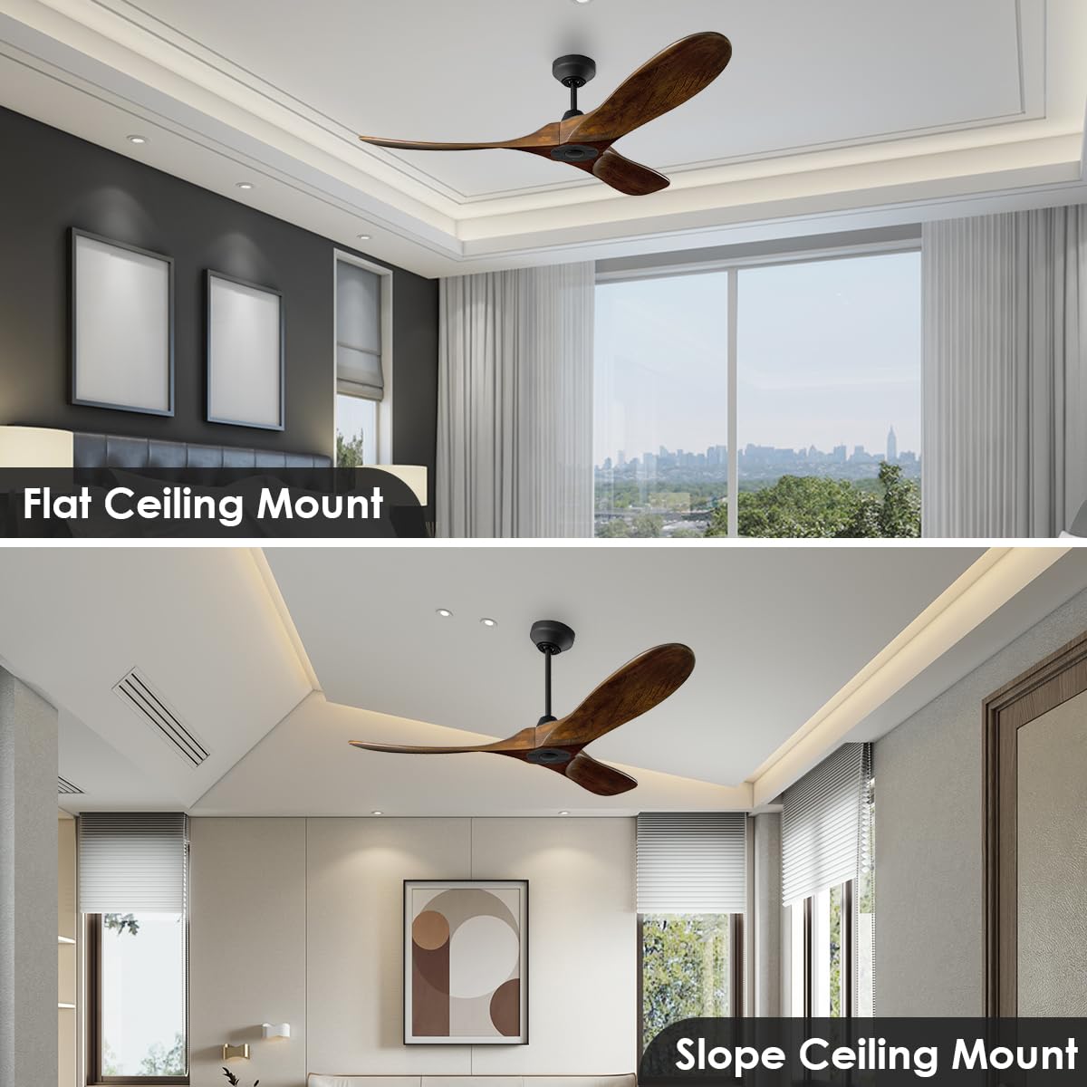 Generation Lighting Maverick Smart Fan (Black with Dark Walnut Blades, 60-Inch)