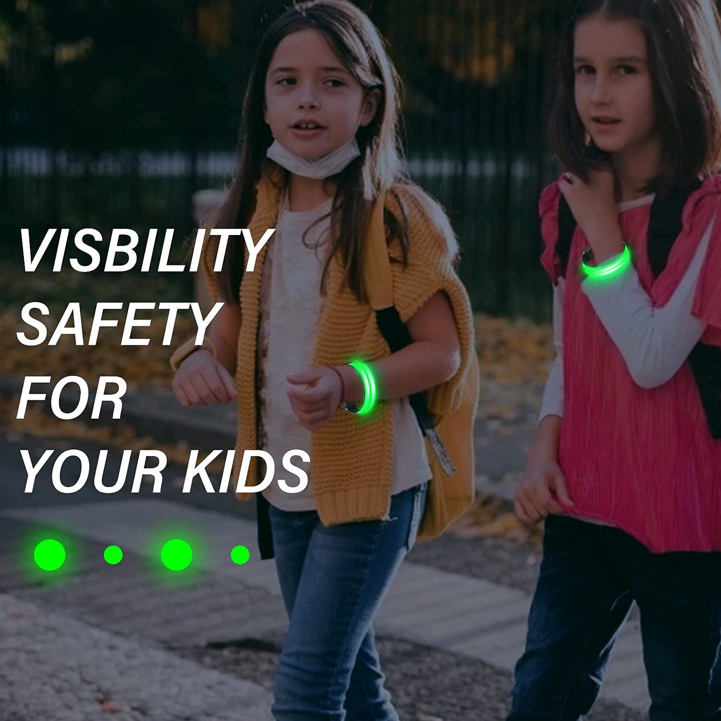 Molbory LED Bracelet USB, Pack of 4 LED Reflective Band Light Bracelet Running Bracelet Light Strip Children's Light Strips Reflective Band Light for Jogging Running Running Sports