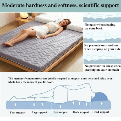 5cm Thick Foldable Floor Mattress – Portable Roll-up Tatami Mattress for Guest, Dorm, Bedroom, Or Apartment – Single & Double Size Blue 120x200cm
