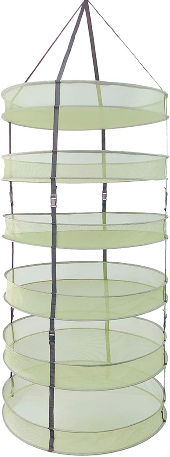 2 (2 HORTIPOTS Hanging Drying Racks FT Mesh Herb Dryer for Herbs and Clothes FT Diameter, Green)
