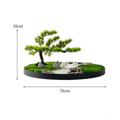 GRFIT Bonsai Artificial Hotel Table Simulation Tree Ornaments with Luxury Flowers and Light, Round Table Centerpiece, Decorative Greenery Ornaments China Artificial Tree Plant