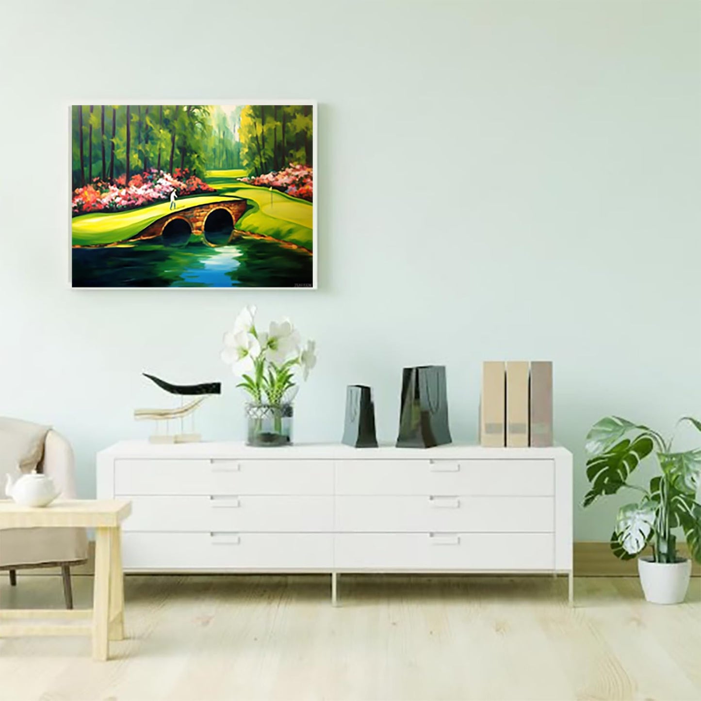 5D Diamond Painting Golf Ball in Air Above Water DIY Diamond Painting Kits for Adults Round Full Drill Diamond Art Kits for Wall Decor Holiday Decor 12x16 inch