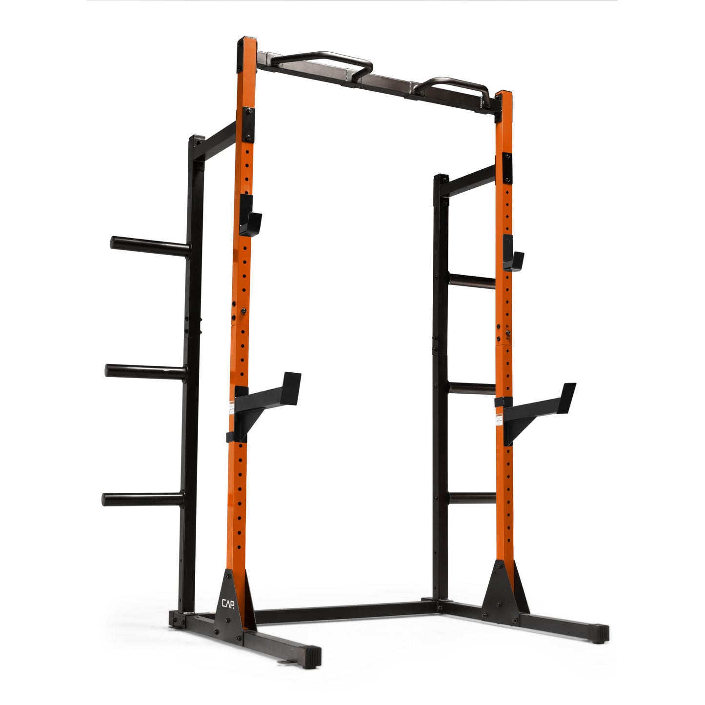 Cap Power Rack with Pull Up Bar & Attachments - Squat Rack & Strength Training Power Cage for Home Gym - Orange