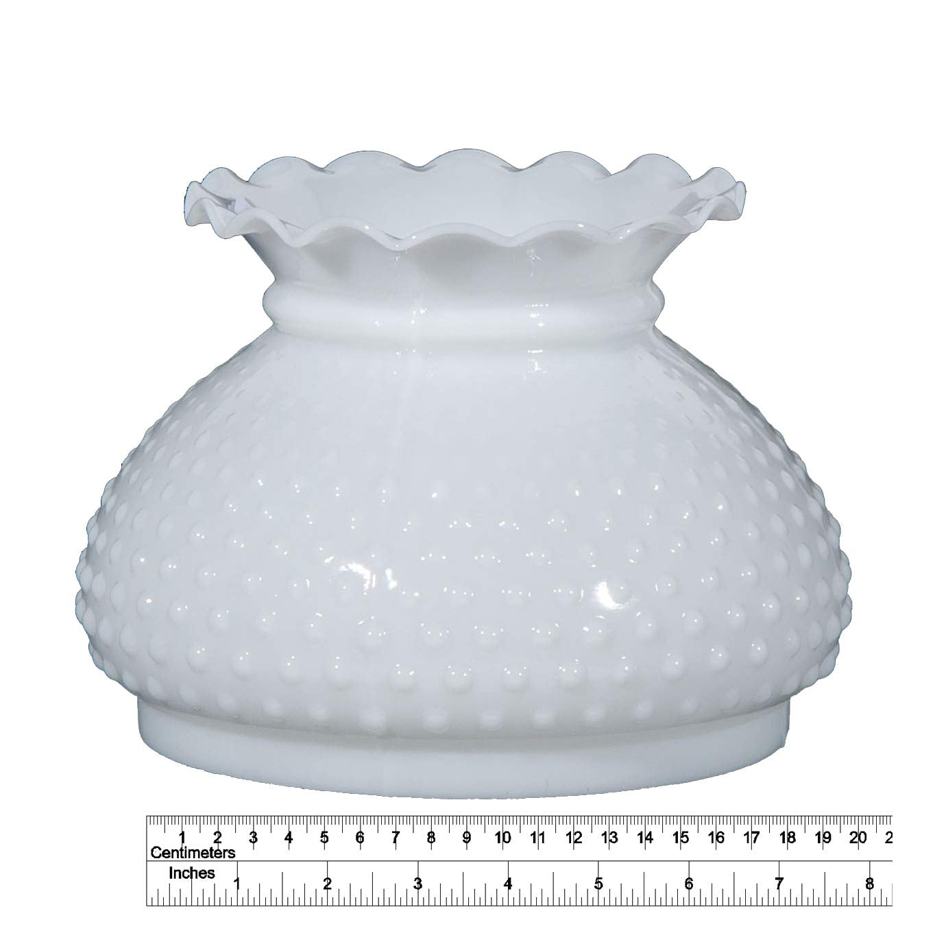 B&P Lamp 7 Inch White Cased Glass Hobnail Student Shade