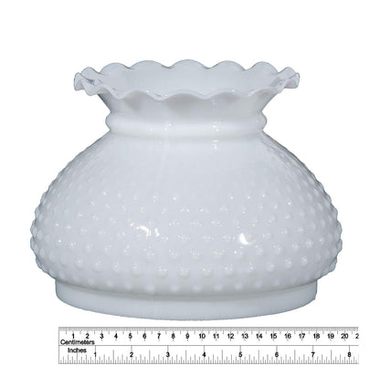 B&P Lamp 7 Inch White Cased Glass Hobnail Student Shade