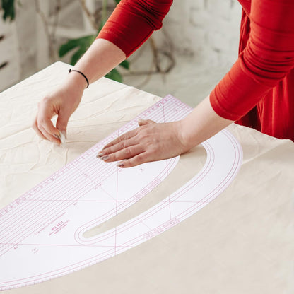 Angoily Sewing Ruler 16.9 Inch French Curve Tailors Ruler for Pattern Making Fabric Designing and Craft Drawing