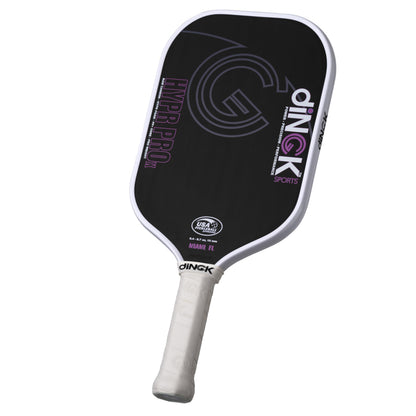 Hypr Pro X Pink Pickleball Paddle, T700 Carbon Fiber Grit Surface for Spin, 16MM Honeycomb Poly-Core with Hyper Foam Filler for Control & Power, 8.4-8.7 oz Pro Weight, USAPA Approved, 16.5” x 7.5”