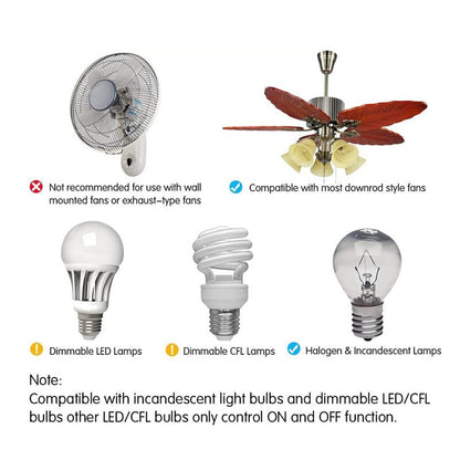 Ceiling Fan Remote Control Replacement for Harbor Breeze Allen+Roth 2AAZPFAN53T CHQ7030T UC7030T FAN-53T Fan-HD L3HFAN35T, 3-Speed and Light Dimmer,4-Dip Switch with Wall Holder (Only Remote)