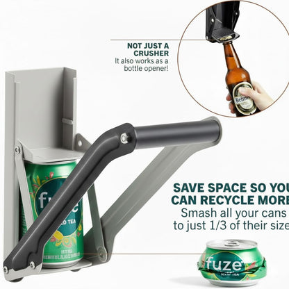 Stanz (TM) 12oz 16oz Wall Mounted Aluminum Can Crusher Beer Soda Cans Smasher Eco-Friendly Recycling Tool with Mounting Screws for Home