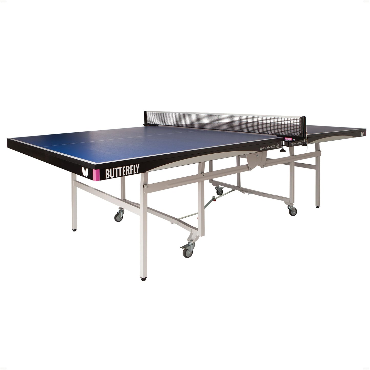 Butterfly Space Saver 22 Ping Pong Table—Indoor Rollaway Table—ITTF Approved Table for Tournaments, Clubs, Or Homes—Professional Ping Pong Net Included—Compact Storage