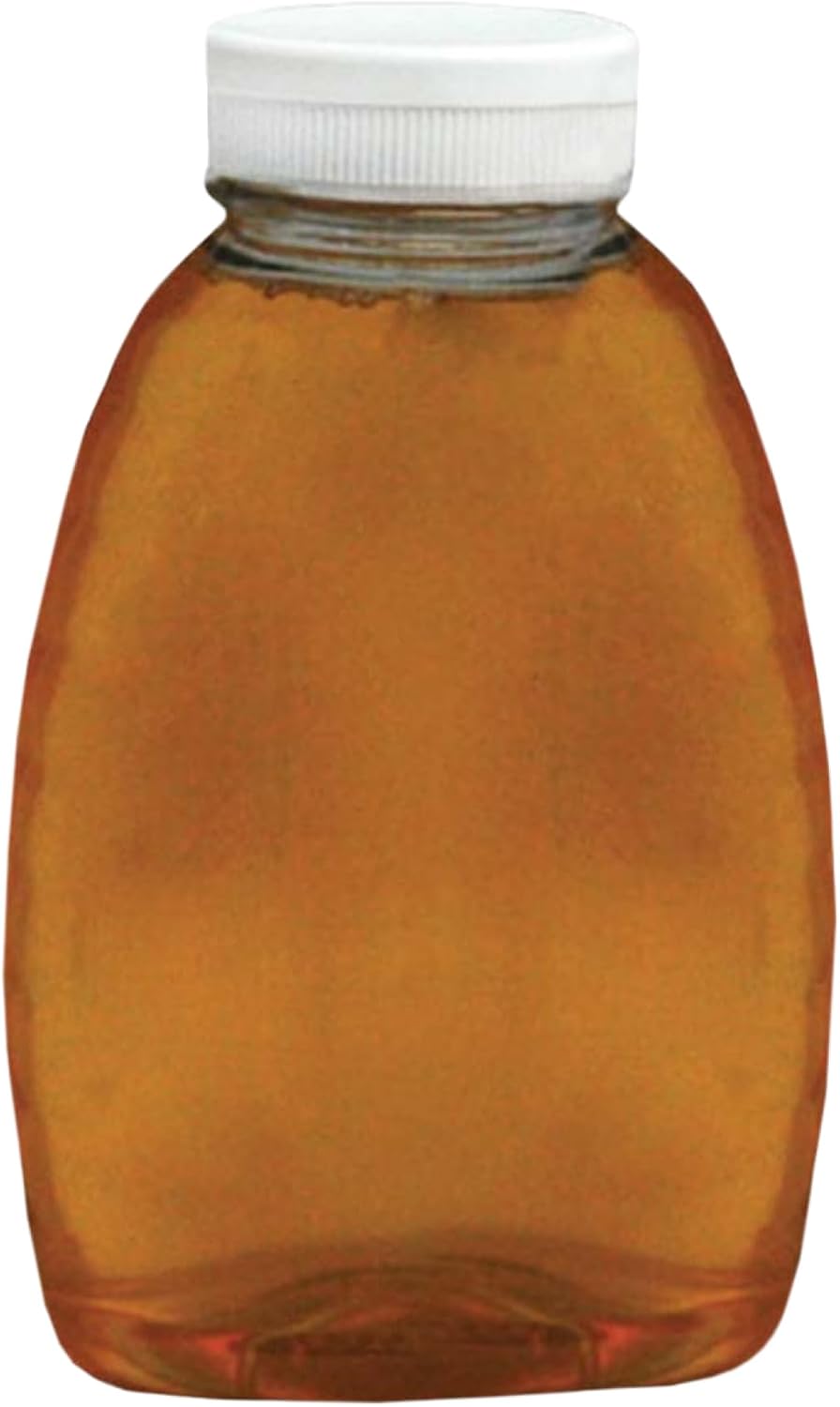 24-Pack, 8 oz Mann Lake Honey Squeeze Bottle, Easy Honey Dispensing, Durable, White Flip-Top Lids Included, Effortless
