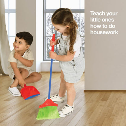 Play22 Kids Cleaning Set 4 Piece - Toy Cleaning Set Includes Broom, Mop, Brush, Dust Pan - Toy Kitchen Toddler Set is A Great Toy Gift for Boys & Girls