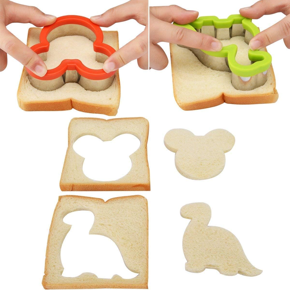 Sandwich Cutter Set, 13 Pack Fruit Cutters for Kids Lunch, Butterfly Dinosaur Unicorn Mousehead Food Shaped Cookie