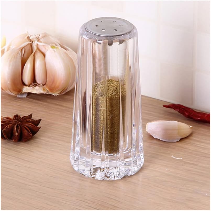 YBM Home Acrylic Salt and Pepper Shakers with Stainless Steel Lid, 1.5oz Clear Spice Herb Dispenser for Dining Table,