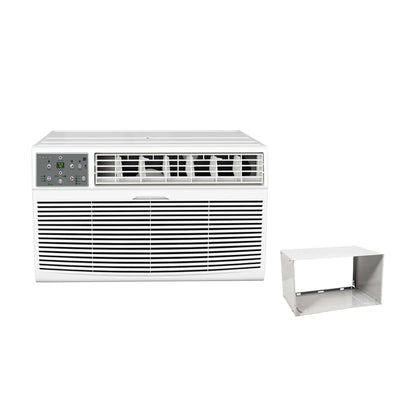 Durastar DRTHC122XNA1SLV 12,000 BTU 208 / 230V Through the Wall Air Conditioner with 10600 BTU Supplemental Heating and Wall Sleeve - White