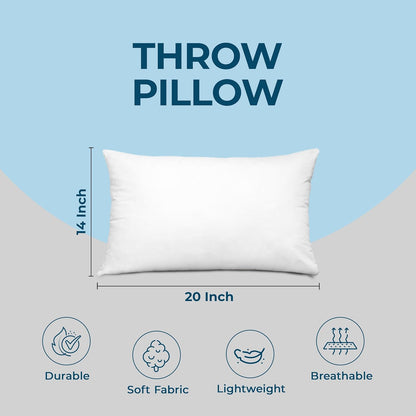 Utopia Bedding Throw Pillows - Set of 4 Fluffy Down Alternative Decorative Pillows | 14 x 20 Inches, White