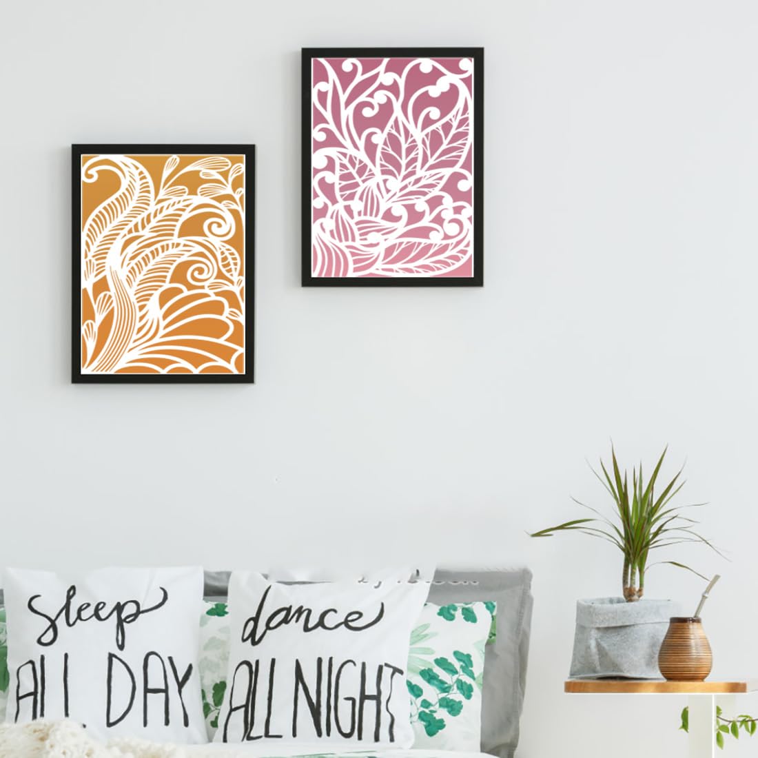 Stencils for Crafts Reusable Texture Stencils Floral Stencil Leaf Tree Templates for Painting on Wood Furniture