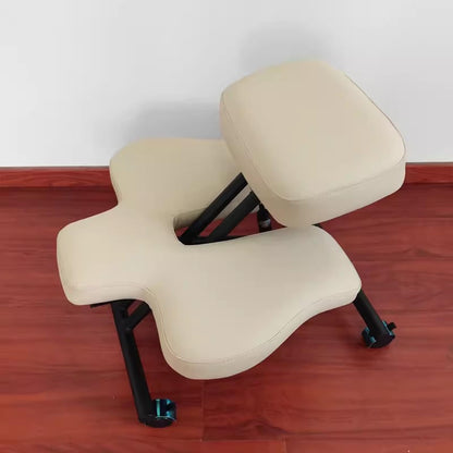 HDYZJQ Office Chair for Cross Legged Sitting with Wheels, Kneeling Chair to Improve Posture and Relieve Pain, Ergonomic Yoga Meditation Chair(White)
