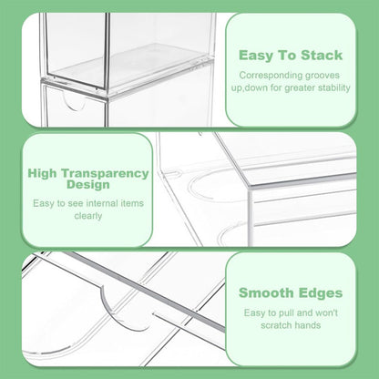 YUNYDSM Transparent Tea Bag Storage Box, 6 PCS Large Bag with Lid, 6×2.3×3.3'' Single-Layer Thickened Drawer, Suitable for Cabinets, Kitchen