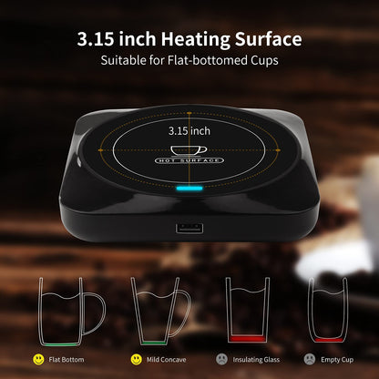 Coffee Mug Warmer, Smart USB Coffee Cup Warmer with Pressure-Induced Auto On/Off, Coffee Accessories for Home Office Desk