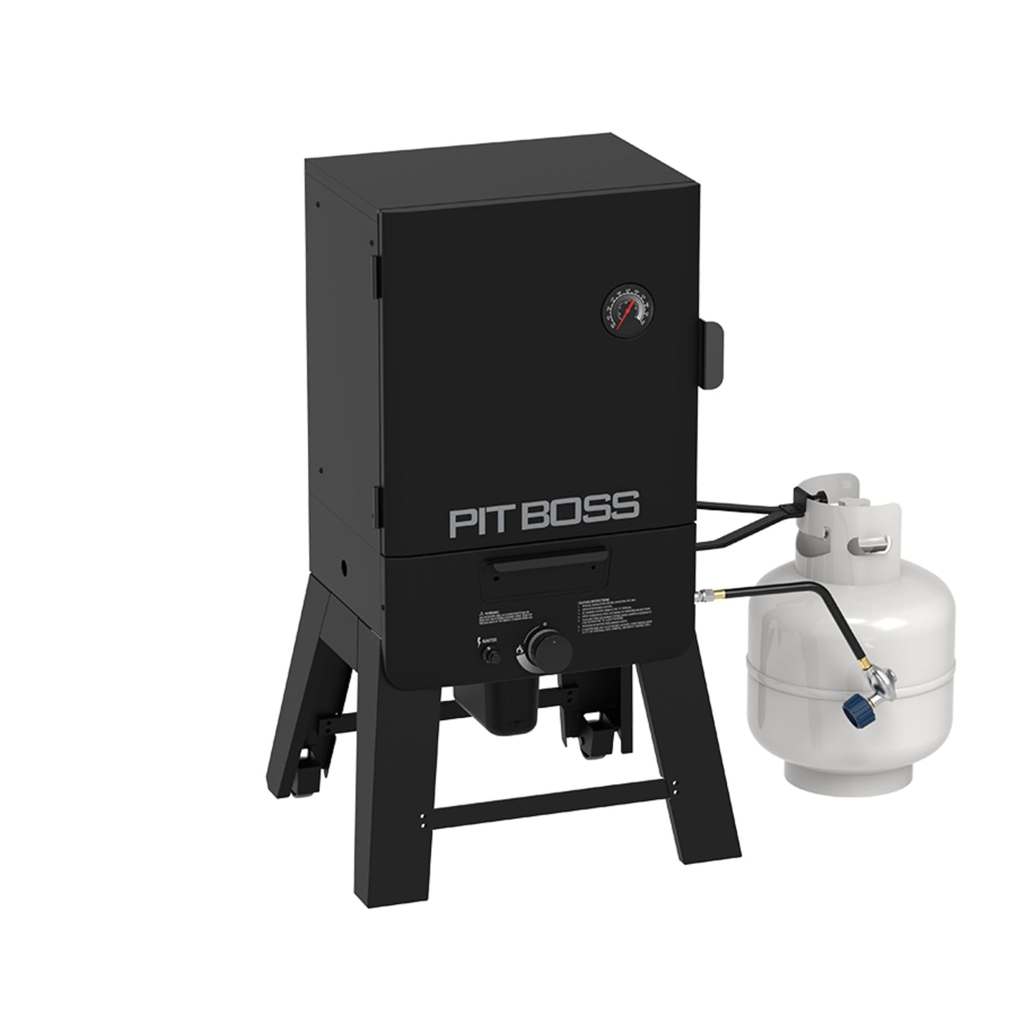 Pit Boss 30‑Inch Gas Vertical Smoker – 983 Sq. In. Cooking Surface, 12,500 BTU Dual‑Burner System, 100–300°F Temperature Range with Adjustable Racks & Wood Smoke Tray