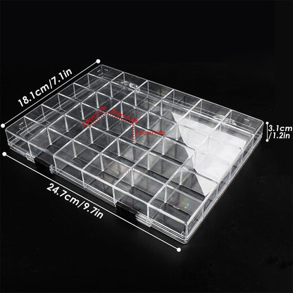Chemlliy 36 Grids Clear Plastic Organizer Box, Craft Storage Container for Beads Organizer, Art DIY, Crafts Jewelry Storage, Fishing Tackles, Rock Collection, 1 Pack