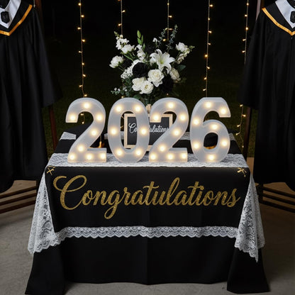 2026 LED Marquee Numbers, LED Marquee Letter Lights New Year Decor, Grad 2026 Sign Light up Letters for Graduation Decorations, Class of 2026 Light Up Numbers for High School College Graduation Party