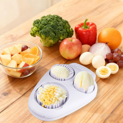 Velicber 3 in 1 Egg Slicer For Hard Boiled Eggs, 3 Slice Modes Egg Slicer with Stainless Steel Wire Egg Cutter Heavy Duty for Hard Boiled Eggs, Strawberry, Grape, Kitchen Dicer Tool