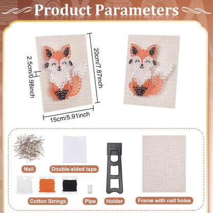WEBEEDY DIY String Art Kit Fox Craft Kit Creative Animal String Art Craft Kits for Adult Beginners Christmas Holiday Home Wall Table Decorations Gift