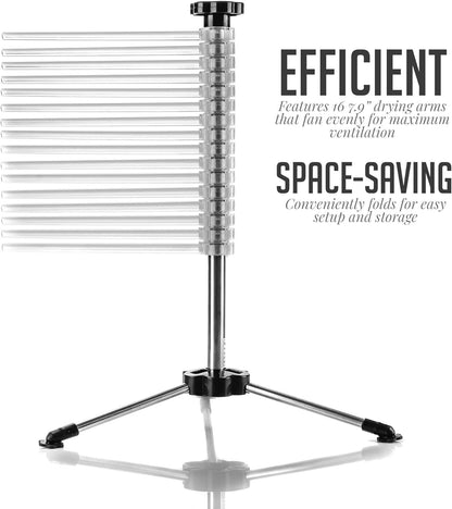 OVENTE Collapsible Pasta Drying Rack for Homemade Fresh Spaghetti & Noodles, BPA-Free Acrylic Rods, Rotating Arms, Compact & Easy to Clean, Clear ACPPA900C