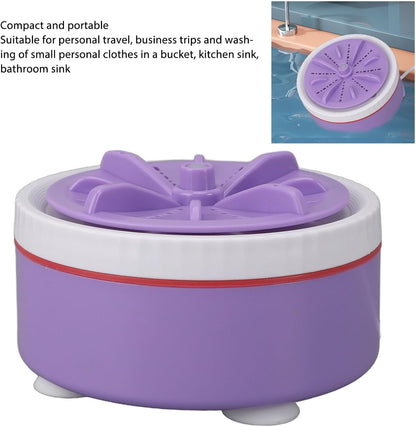 Mini Turbo Washing Machine - USB Portable Small Clothes Washer for Travel, Timed Adjustable Laundry for Underwear, Baby