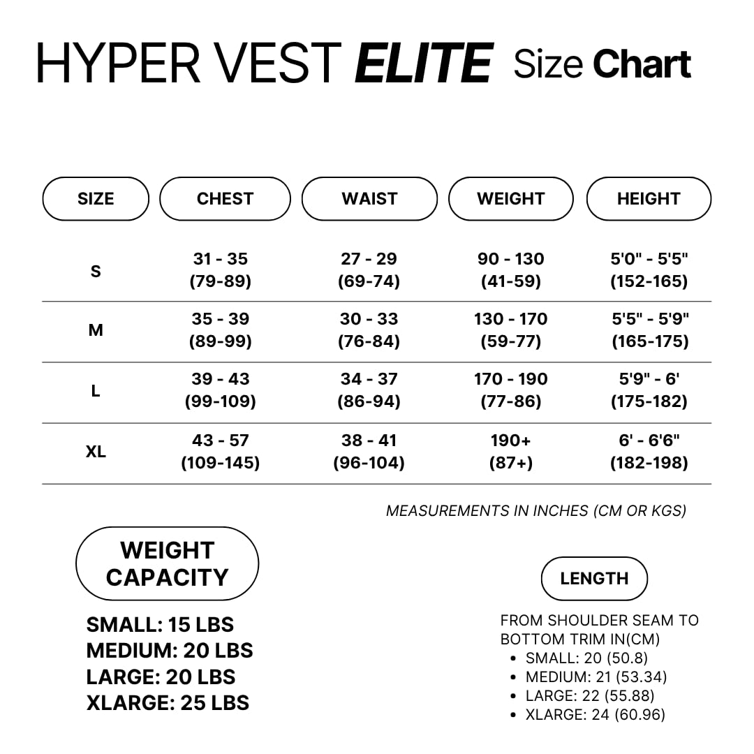 Hyperwear HyperVest ELITE Adjustable Weighted Vest for Women and Men — 10 lb Thin Steel Weights, Stretch CORDURA Fabric — Weight Vest for Walking, Running, Strength Training — Large Size, Jet Black