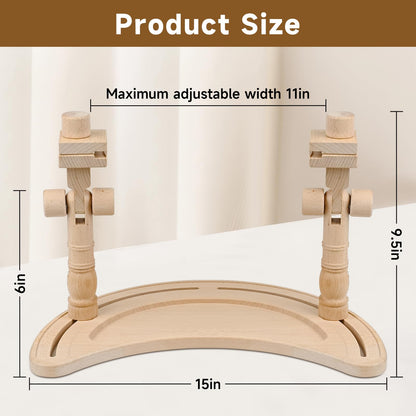 Embroidery Hoop Stand Adjustable - 360°Rotated Embroidery Frame Stand, Cross Stitch Stand, Beech Wood Embroidery Hoop Holder, Embroidery Stands for Hand Work Art Craft